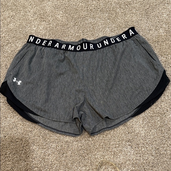 Under Armour Women's Athletic Gray and Black Shorts - Picture 1 of 2